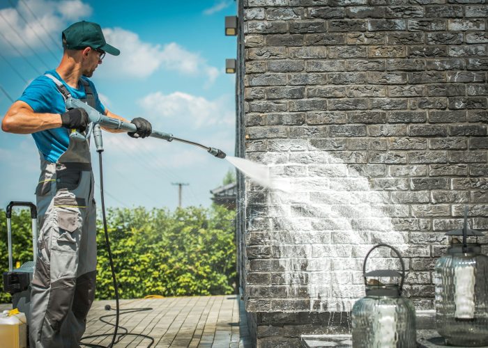 Brick Wall Pressure Washing